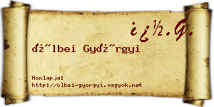Ölbei Györgyi névjegykártya